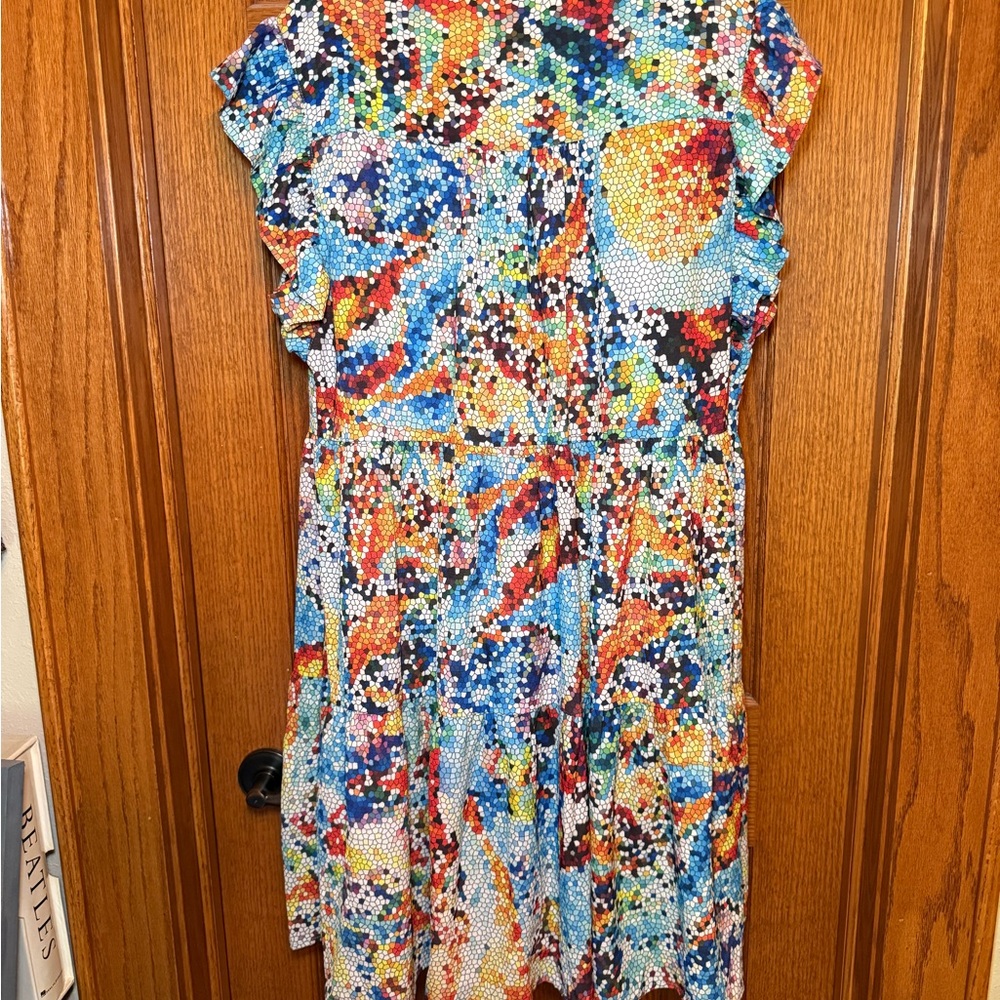 Colorful Abstract Print Mini Dress - Picture 2 of 3